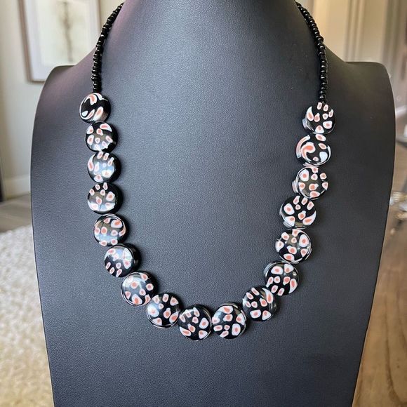 You & I Jewelry Brand Signed Multi Color Plastic Beaded Necklace 18” Adjustable - Picture 1 of 5